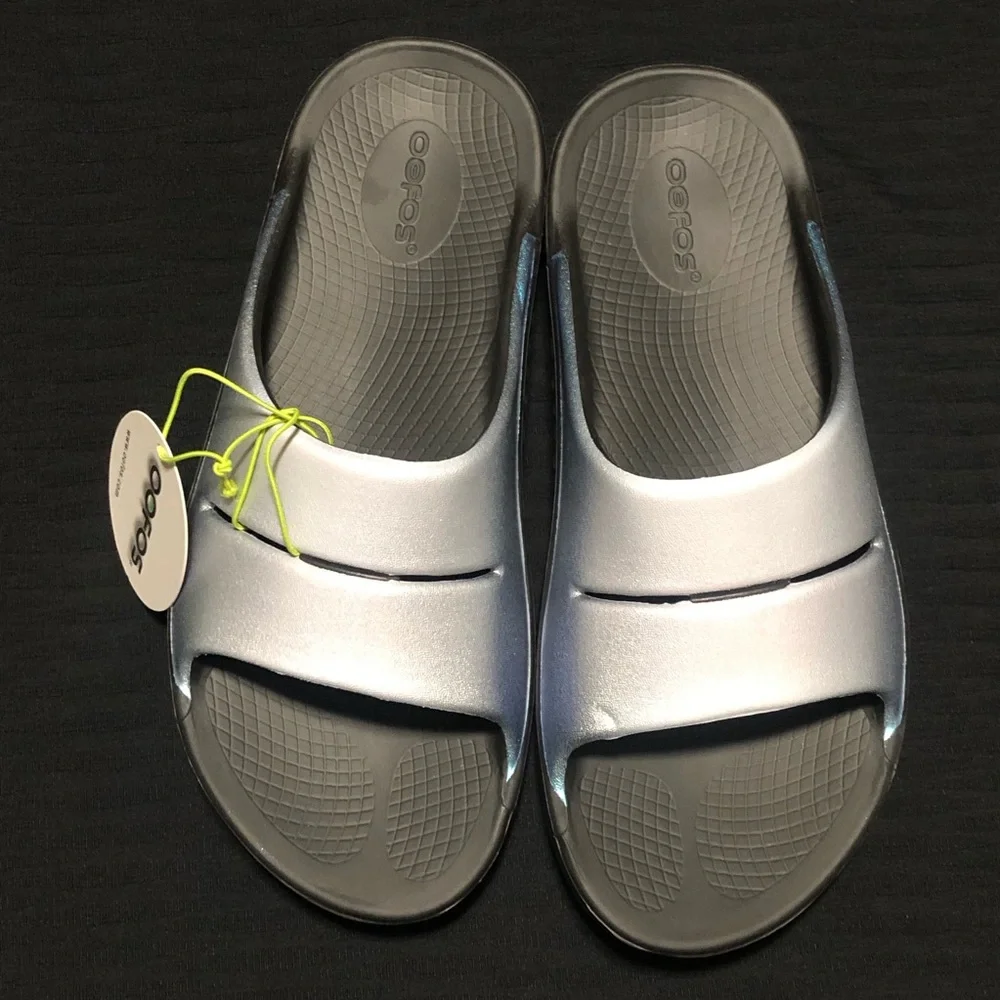 Oofos Unisex OOahh Sport Recovery Slide Sandals Sizes Men's M6/Women's W8 Gray